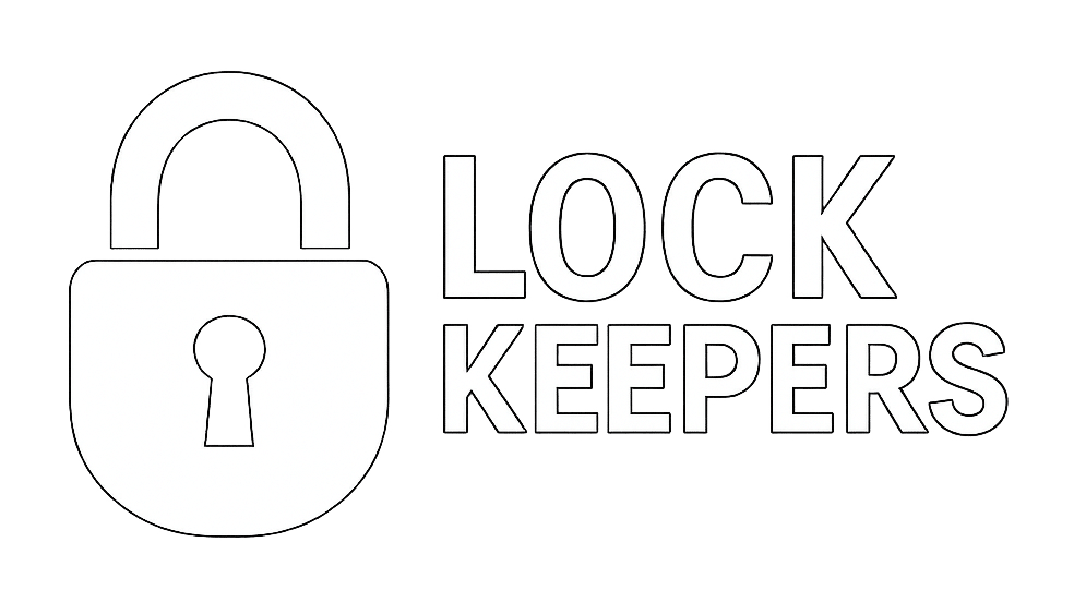 lockkeepers logo white lockkeepers logo white
